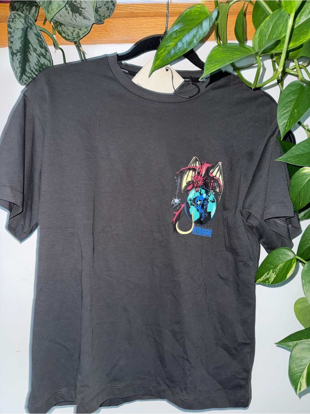 NWT All Saints Small Saints Big Kids' Dragon Cotton Graphic T-Shirt Size 10-11 - Picture 3 of 4